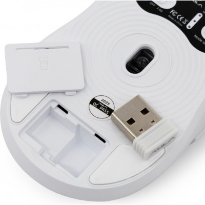 Мышь AULA SC580X, PAW3325-10000dpi, 1000Hz, 500mAh, 2.4/BT/cable, 6 buttons, Lightweight(84g), White