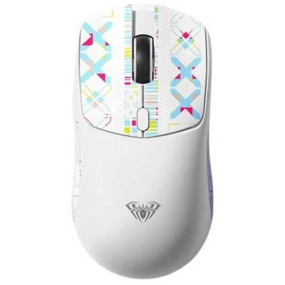 Мышь AULA SC580X, PAW3325-10000dpi, 1000Hz, 500mAh, 2.4/BT/cable, 6 buttons, Lightweight(84g), White