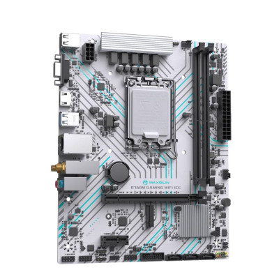 Материнская плата MaxSun B760M GAMING WIFI ICE, LGA1700, 2xDDR4, PCIe4.0, HDMI+DP, 1xNVMe, mATX