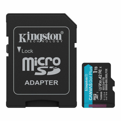 Карта памяти MicroSD, Kingston Canvas Go! Plus Gen4, 1TB, SDCG4/1TB, Class 10, UHS-I, R200/W160
