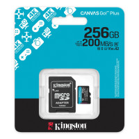Карта памяти MicroSD, Kingston Canvas Go! Plus Gen4, 256GB, SDCG4/256GB, Class 10, UHS-I, R200/W160 Карта памяти MicroSD, Kingston Canvas Go! Plus Gen4, 256GB, SDCG4/256GB, Class 10, UHS-I, R200/W160