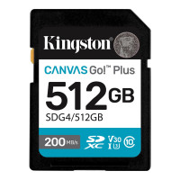 Карта памяти SD, Kingston Canvas Go! Plus, 512GB, SDG4/512GB, Class 10, UHS-I, R200/W160 Карта памяти SD, Kingston Canvas Go! Plus, 512GB, SDG4/512GB, Class 10, UHS-I, R200/W160
