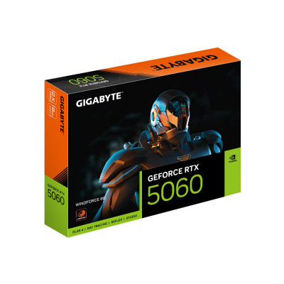 Видеокарта GIGABYTE GeForce RTX 5060 WINDFORCE 8G, 8Gb/128bit, 1хHDMI+3xDP, PCIe5.0