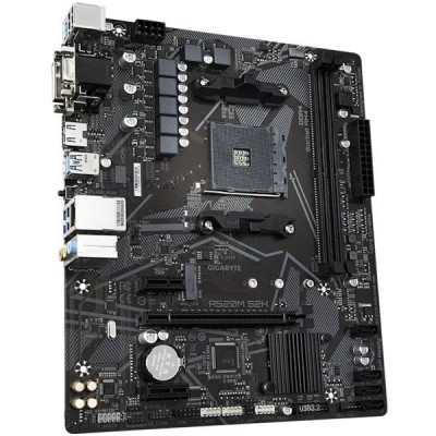 Материнская плата GIGABYTE A520M S2H, AM4, 2xDDR4, PCIe3.0, VGA+DVI+HDMI, 4xSATA, M.2, GLAN, mATX