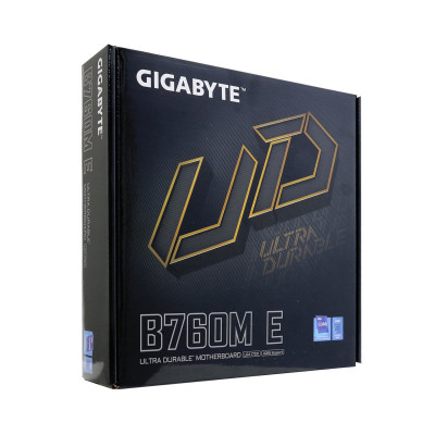 Материнская плата GIGABYTE B760M E, LGA1700, B760, PCIe4.0, 2xDDR5, D-SUB+HDMI+DP, 2xM.2, mATX