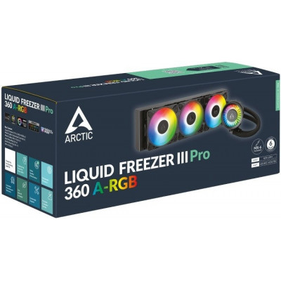 Водяное охлаждение ARCTIC Liquid Freezer III Pro 360 A-RGB(Black), ACFRE00184A, S1851/1700/AMD4/5