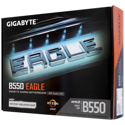 Материнская плата GIGABYTE B550 EAGLE, AM4, B550, 4xDDR4, PCIe4.0, HDMI, 2xM.2, GLAN, ATX