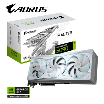 Видеокарта GIGABYTE AORUS GeForce RTX 5090 MASTER ICE 32GD, 32GB/512b, 1хHDMI+3xDP, PCIe5.0
