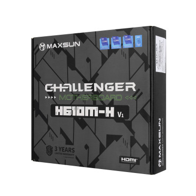Материнская плата MaxSun Challenger H610M-H, LGA1700 H610, 2xDDR4, PCIe4.0, 1xM.2, HDMI, GLAN, mATX