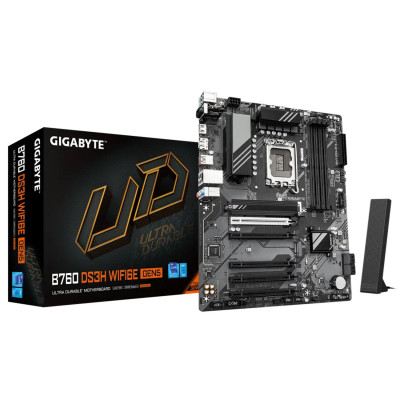 Материнская плата GIGABYTE B760 DS3H WF6E GEN5, LGA1700, B760, 4xDDR5, PCIe5.0, HDMI+DP, 2xM.2, ATX