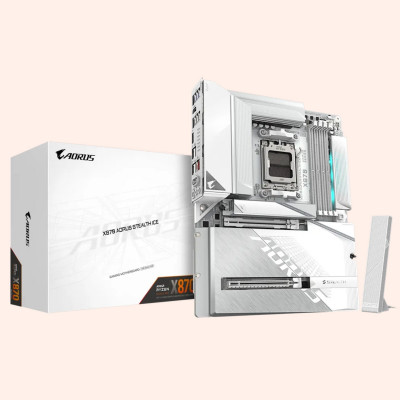 Материнская плата GIGABYTE X870 A STEALTH ICE, AM5, X870, 4XDDR5, HDMI+2xUSB4, 4xM.2, WiFi7, BT, ATX