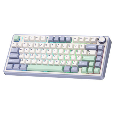 Клавиатура AULA F75, Cedar Green, mechanical, Gray Wood V3, EN/RU/KZ, 2.4/BT/USB-C