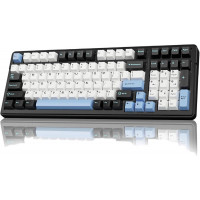 Клавиатура AULA F99, White+Blue+Black, mechanical, Star Vector switch, EN/RU/KZ, 2.4/BT/USB-C