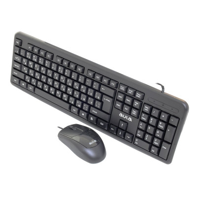 Комплект клавиатура+мышь AULA AC209, Black, 104 keys, EN/RU, 1000DPI, 1.5 m, Wired USB