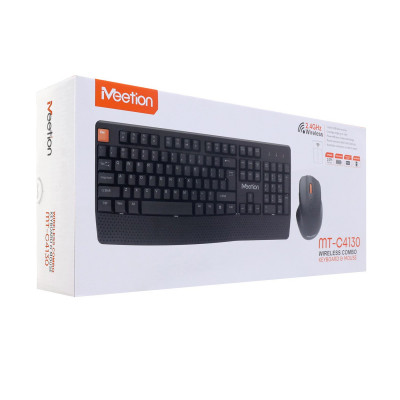 Клавиатура+мышь Meetion C4130 Black, Wireless, Membrane, 104 keys EN/RU/KZ, 2xAA, 2.4G Клавиатура+мышь Meetion C4130 Black, Wireless, Membrane, 104 keys EN/RU/KZ, 2xAA, 2.4G