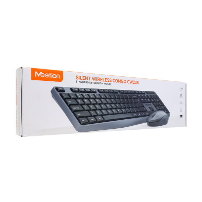 Клавиатура+мышь Meetion CW235 Black, Wireless, Membrane, 104 keys EN/RU/KZ, 1xAAA, 1xAA, 2.4G