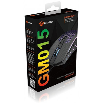 Мышь Meetion GM015 Black, Оптическая, 6400CPI, USB, 8 Button, кабель 1.8 м, Проводная Мышь Meetion GM015 Black, Оптическая, 6400CPI, USB, 8 Button, кабель 1.8 м, Проводная