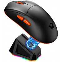 Мышь Meetion GW39 Black, Wireless, Оптическая, PAW3395, 26000DPI, 400mAh, 5 Button, USB, 2.4 GHz/BT Мышь Meetion GW39 Black, Wireless, Оптическая, PAW3395, 26000DPI, 400mAh, 5 Button, USB, 2.4 GHz/BT