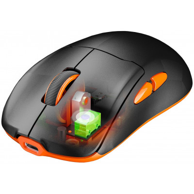 Мышь Meetion GW39 Black, Wireless, Оптическая, PAW3395, 26000DPI, 400mAh, 5 Button, USB, 2.4 GHz/BT