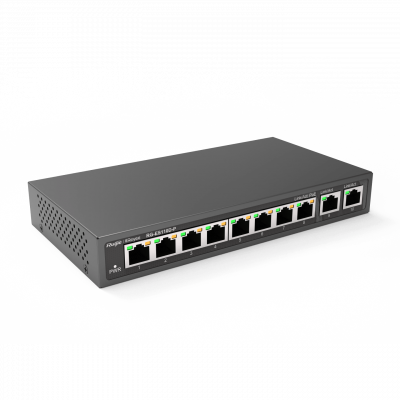 Коммутатор неуправляемый Reyee RG-ES110D-P, 8x10/100 PoE, 2x10/100 Uplink, PoE 110W Коммутатор неуправляемый Reyee RG-ES110D-P, 8x10/100 PoE, 2x10/100 Uplink, PoE 110W