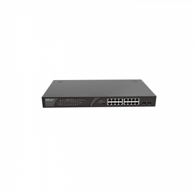 Коммутатор неуправляемый Reyee RG-ES118GS-P, 16Gb x PoE, 2 SFP Uplink, PoE 247W