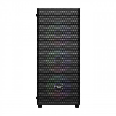 Компьютерный корпус FSP CMT196B, Без БП, 1xUSB3.0/2xUSB2.0, 4x ARGB 120mm, Glass, Black, ATX