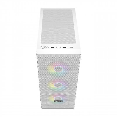 Компьютерный корпус FSP CMT196W, Без БП, 1xUSB3.0/2xUSB2.0, 4x ARGB 120mm, Glass, White, ATX Компьютерный корпус FSP CMT196W, Без БП, 1xUSB3.0/2xUSB2.0, 4x ARGB 120mm, Glass, White, ATX