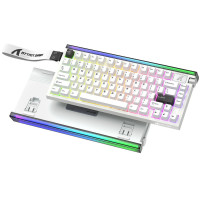 Клавиатура Attack Shark R85 HE Starlight White, 75%, Magnetic Purple Mandrel, EN/RU/KZ, Wired USB-C