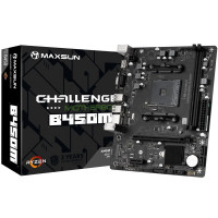 Материнская плата MaxSun Challenger B450M (V0), AM4, 2xDDR4, PCIe3.0, HDMI+VGA, M.2, mATX