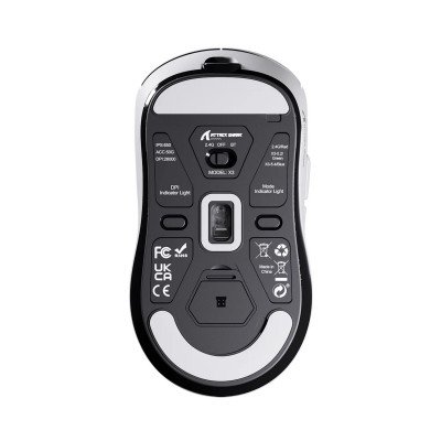 Мышь Attack Shark X3 Black, PAW3395, 26000 DPI, 2.4/BT/USB-C, 80 Million Clicks, 300mAh, 49±3g