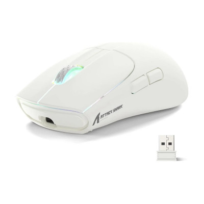 Мышь Attack Shark X5 White, PAW3212, 4000 DPI, 2.4/BT/USB-C, 4 Million Clicks, 300mAh, 49±3g