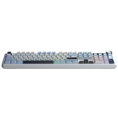 Клавиатура AULA F108 Pro Light Blue+White+Black Purple, Reaper switch, EN/RU/KZ, 2.4/BT/USB-C