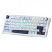 Клавиатура AULA F75 Blue+White+Purple, mechanical, Reaper switch, 80 keys EN/RU/KZ, 2.4/BT/cable