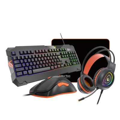 Комплект клавиатура+мышь+коврик+гарнитура Meetion C505 Black