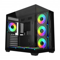 Компьютерный корпус FSP M341-BA, Без БП, 2xUSB3.0/Type-C, 7xARGB 120mm, 2xGlass, Black, ATX Компьютерный корпус FSP M341-BA, Без БП, 2xUSB3.0/Type-C, 7xARGB 120mm, 2xGlass, Black, ATX