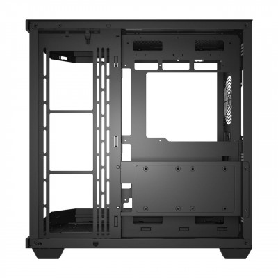 Компьютерный корпус FSP U580-BA, Без БП, 2xUSB3.0/Type-C, 7xARGB 120, Curved Glass, Black, ATX(BTF)