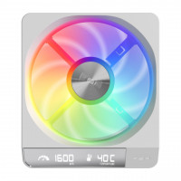 Кулер для корпуса FSP ZenFAN, 120x140x25mm, 800-1600rpm, Digital Display(RPM & Temperature), White