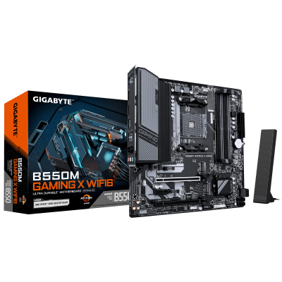 Материнская плата GIGABYTE B550M GAMING X WIFI6, AM4, 4xDDR4, HDMI+DP, 2xM.2, mATX