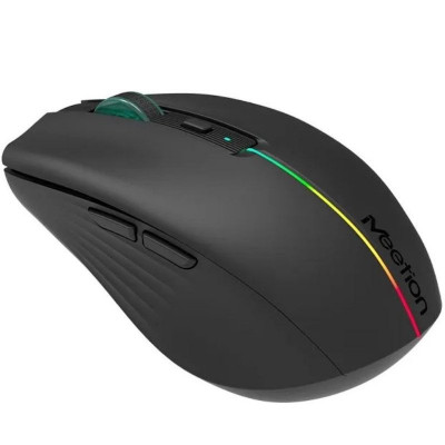 Мышь Meetion BTM002 Black, Wireless, Оптическая, 1600DPI, 5 Button, Аккумуляторная, USB, 2.4 GHz/BT