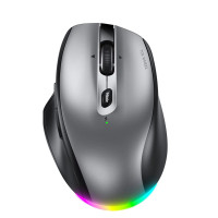 Мышь Meetion BTM007 Gray, Wireless, Оптическая, 2400DPI, 5 Button, 650mAh , USB-C, 2.4 GHz/BT