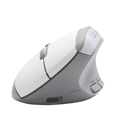 Мышь Meetion BTM008 White+Gray, Wireless, Оптическая, 2400DPI, 5 Button, 500mA, USB-C, 2.4 GHz/BT