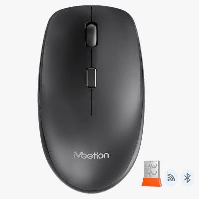 Мышь Meetion BTM100 Black, Wireless, Оптическая, 3200DPI, 4 Button, 1xAA, USB, 2.4 GHz/BT