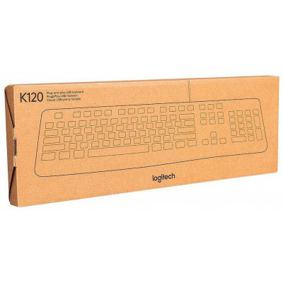 Клавиатура Logitech K120, 105 keys, EN/RU, 1,5 m, USB, Черный Клавиатура Logitech K120, 105 keys, EN/RU, 1,5 m, USB, Черный