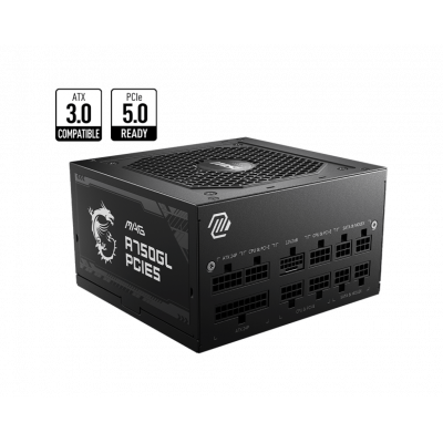 Блок питания MSI MAG  A750GL PCIE5, 750W, Active PFC, 80+ GOLD, Full Modular, MAG A750GL PCIE5 Блок питания MSI MAG  A750GL PCIE5, 750W, Active PFC, 80+ GOLD, Full Modular, MAG A750GL PCIE5