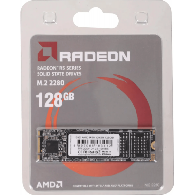 Твердотельный накопитель  128GB SSD AMD RADEON R5 M.2 2280 SATA3 R542Mb/s, W453MB/s R5M128G8