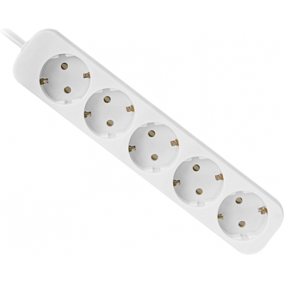 Удлинитель с заземлением Defender E518 1.8 м, 5 розеток, белый