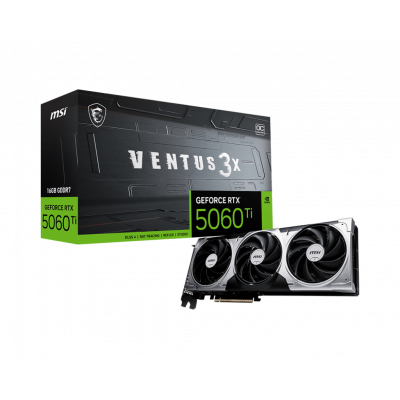 Видеокарта MSI GeForce RTX 5060 Ti 16G VENTUS 3X OC, 16Gb GDDR7 128-bit 1xHDMI 3xDP