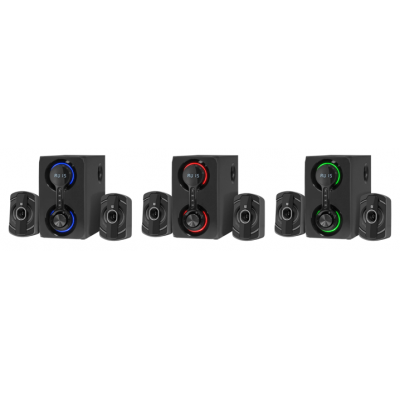 Колонки Defender Eclipse (2.1) - Black, 40Вт (2х10+20) RMS, 40Hz-20kHz, SD, USB, FM, MP3, LED