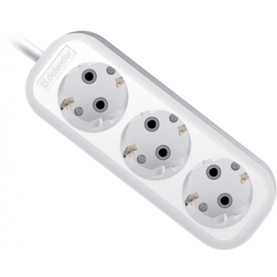Удлинитель с заземлением Defender R330 16 А, 7 м, 3 розетки, белый Удлинитель с заземлением Defender R330 16 А, 7 м, 3 розетки, белый