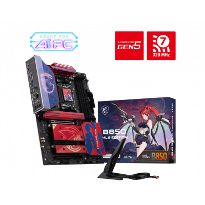 Материнская плата MSI B850 MLG EDITION AM5 4xDDR5 4xSATA3 RAID 4xM.2 HDMI 3xType-C ATX Материнская плата MSI B850 MLG EDITION AM5 4xDDR5 4xSATA3 RAID 4xM.2 HDMI 3xType-C ATX